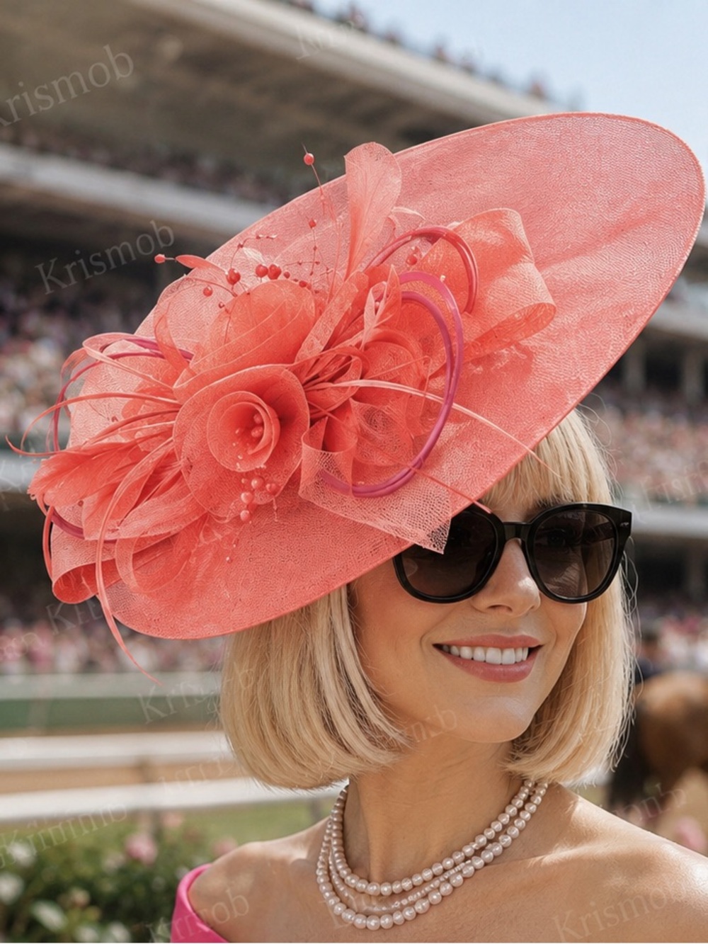 Kentucky Derby Wide Brim Sinamay Fascinator Hat | Wedding + Church + Race Day